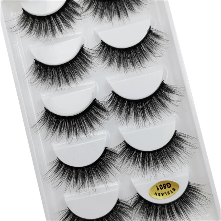 

5Pairs 3D Mink Eyelashes Makeup Natural Long False Eyelashes Dramatic Lashes Extension HandMade Fake Eyelash maquiagem