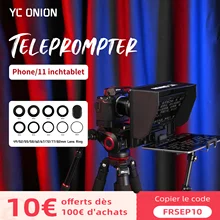 Teleprompter for Tablet Smart Phone Camera Portable Teleprompter Kit with Remote Control & Lens Adapter Rings Ultra-wide-angle