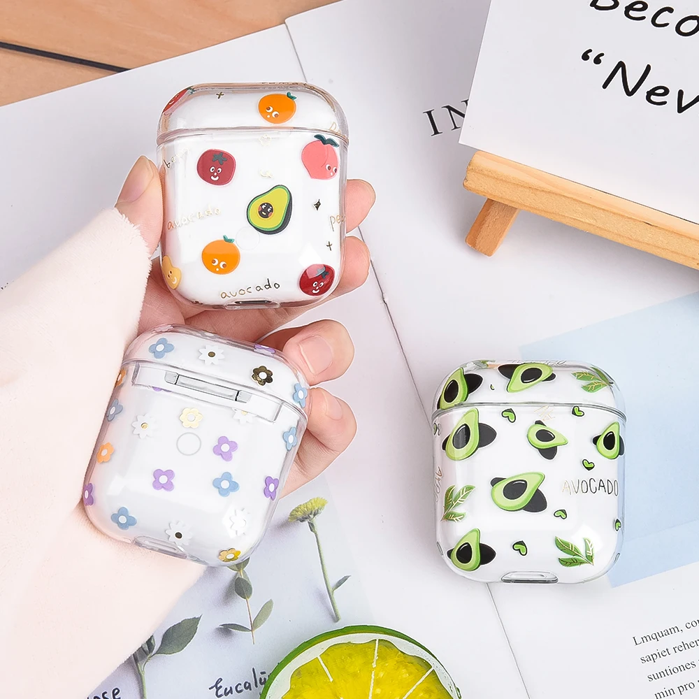 Cute Clear Earphone Case For Airpods pro case Fruit Pattern
