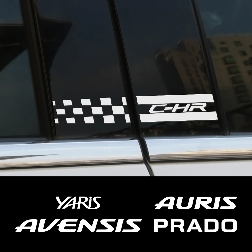 Автомобильные наклейки в форме столба для Toyota Yaris C-HR Landcruiser Для Avalon Highlander Mirai Avensis