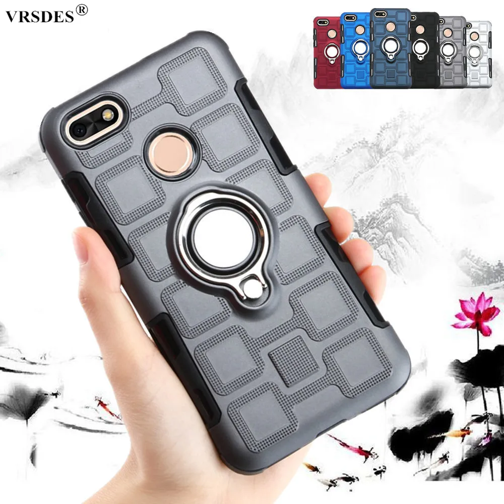 Luxury Ring Case For Huawei P9 Lite Mini P9Lite Kickstand Magnetic Silicone Hard Back Cover | Мобильные телефоны и