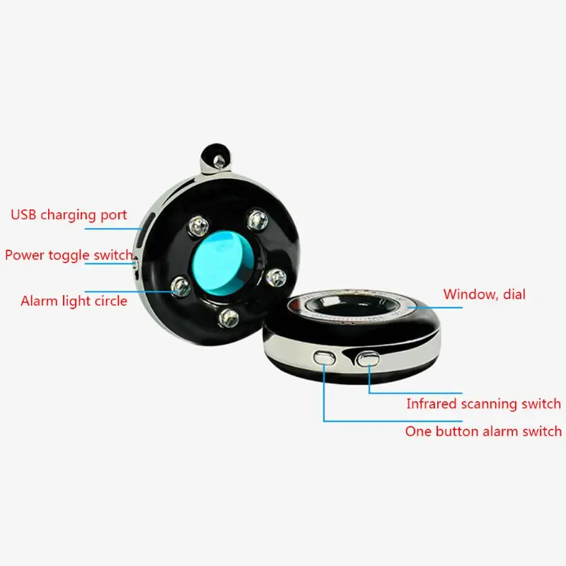 K100 Portable Travel Camera Detector Anti-spy Hidden Lens Camera Finder Alarm