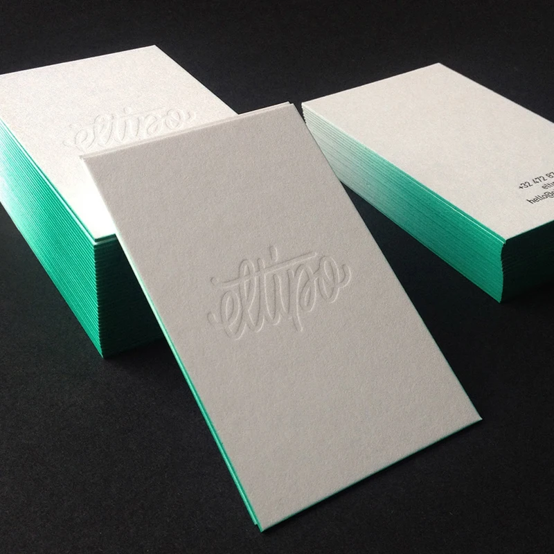 90x54 мм 600gsm Плотная хлопковая бумажная визитная карточка с цветным напечатанным краем специальный дизайн печать бизнесменов