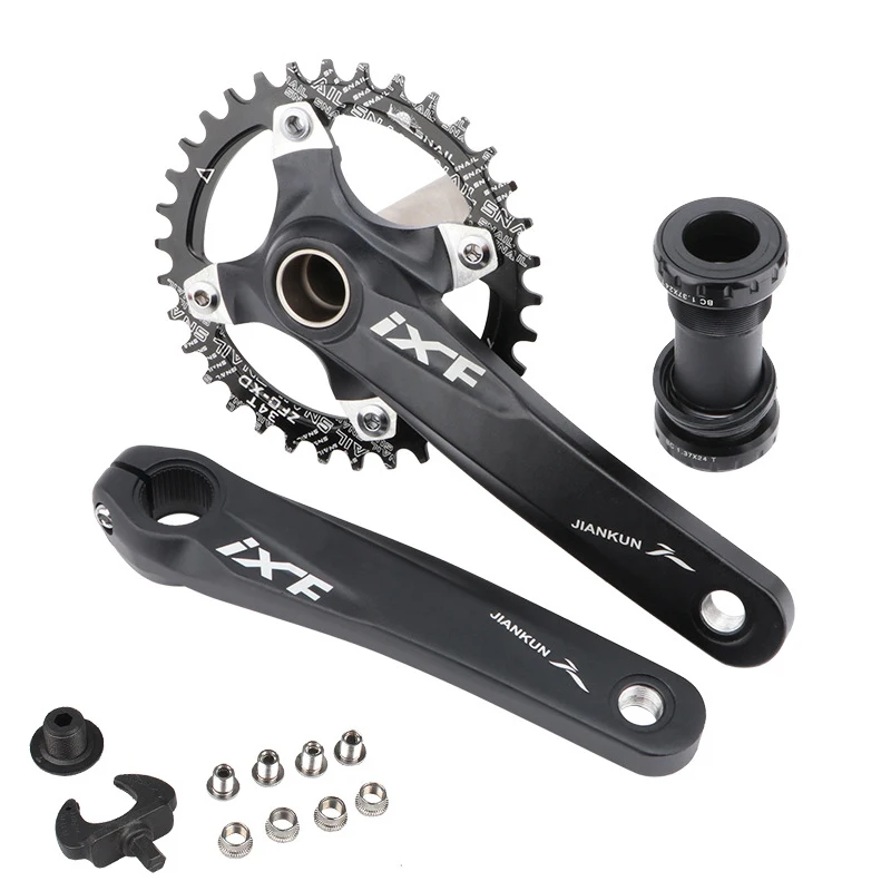 IXF 104 BCD MTB Bike Cranks 170mm Integrated Bicycle Crank Arms Rods with Bottom Bracket 32/34/36/38T Crown Crankset Plato | Спорт и