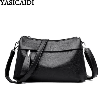 

YASICAIDI Small Satchel Leather Crossbody Bags For Women 2020 Zipper Pocket Purse Girls Shoulder Bag Luxury PU Female Handbags