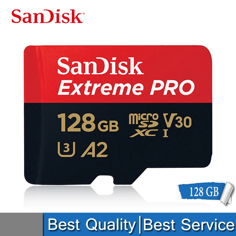 

Original Sandisk Extreme Pro Micro SD Card up to 170MB/s A2 V30 U3 256GB 128GB 64GB SDXC UHS-I TF Cards Support 4K UHD Video