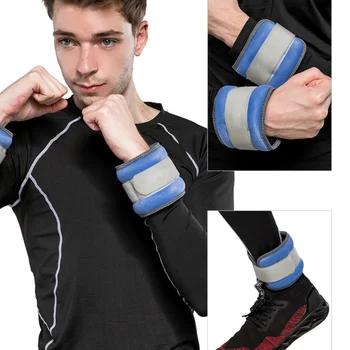 

1 Pair 0.5kg-1.5kg Adjustable Leg Ankle Wrist Sand Bag Running Walking Weights Training Sandbag Wraps Strength Fitness Equipment