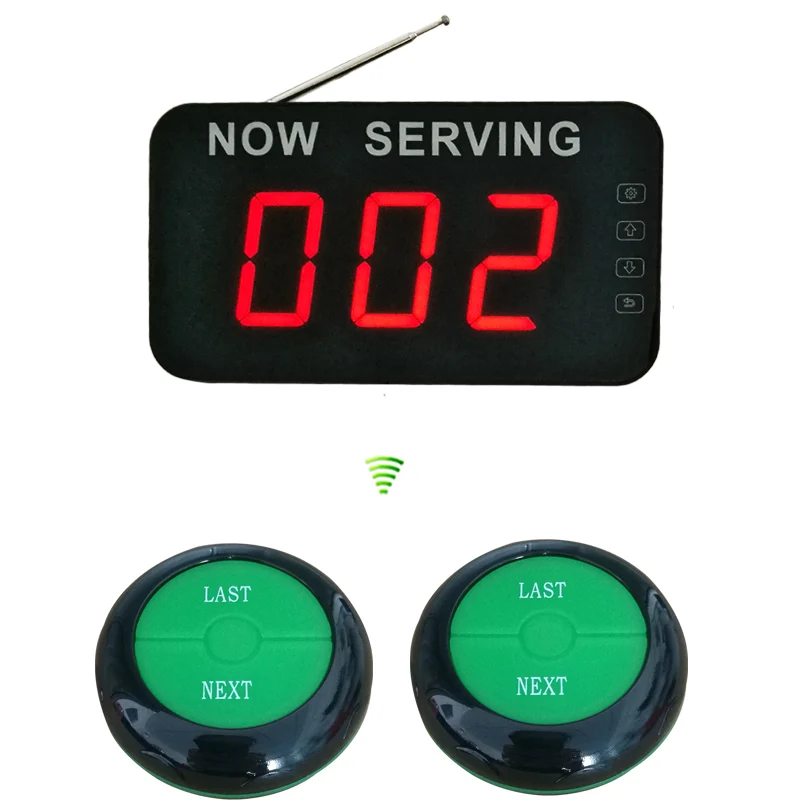 black color button Возьмите систему управления очередью номера с дисплеем номера и кнопкой 2 шт K-O2-NEXT - Цвет: black color button