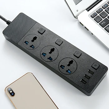

ligent Power Plug Board USB Row Plug High Power Drag Line Board Independent Switch Plug Board(EU Plug)