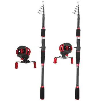 

fishing rod combo 2.1m Telescopic Fishing Rods Casting Reels Set Fishing Rod Reel Combo Full Kit with Bag Carp Fishing Rod
