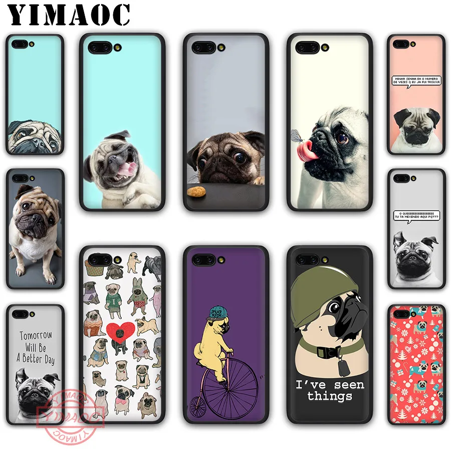 YIMAOC Pug seen things dog Ride butterfly Art Soft Case for Honor 20 10 9 8 Lite 9X 7A Pro 8X 8C 7X 7C View Note | Мобильные