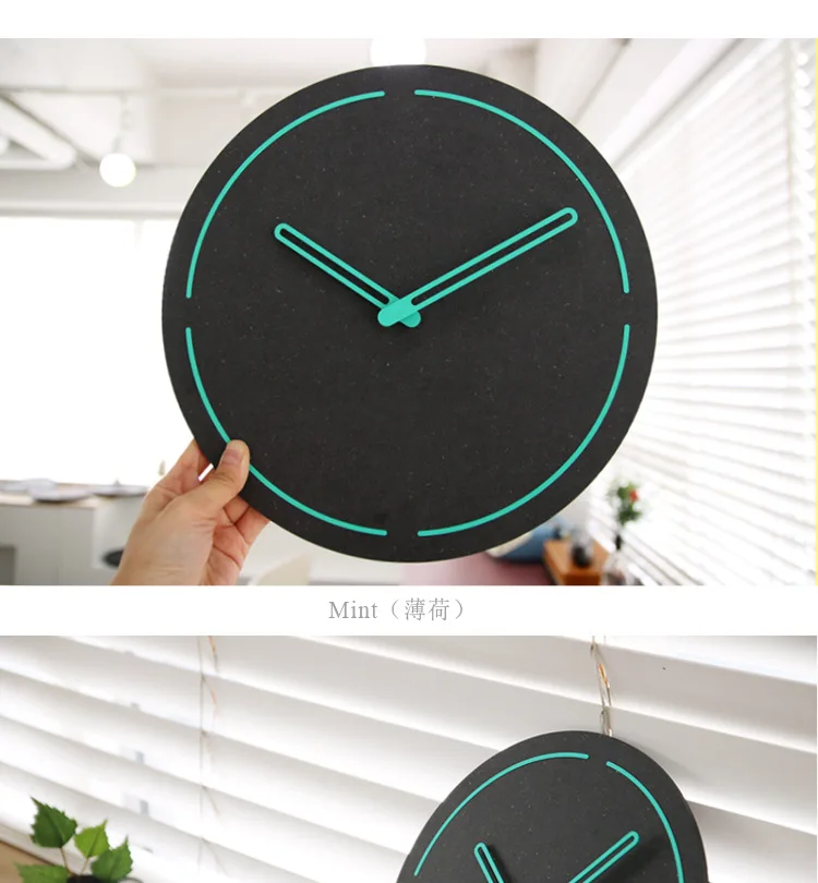 Nordic Wall Clock Simple Modern Design Brief Clocks Bedroom 3D Decorative Acrylic Quartz Wall Watch Home Decor Silent 10 inch