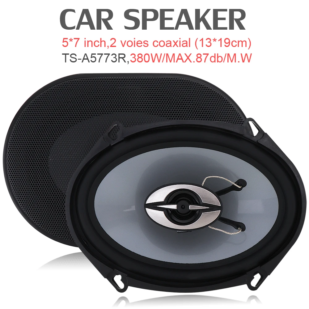 5*7 Inch 380W Car HiFi Coaxial Speaker Vehicle Door Auto Audio Music