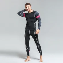 Мужское термобелье, длинное нижнее белье, набор, базовый слой, спортивный набор для бегунов, для мужчин, для фитнеса, тренировок, быстросохнущие колготки, Рашгард, для мужчин