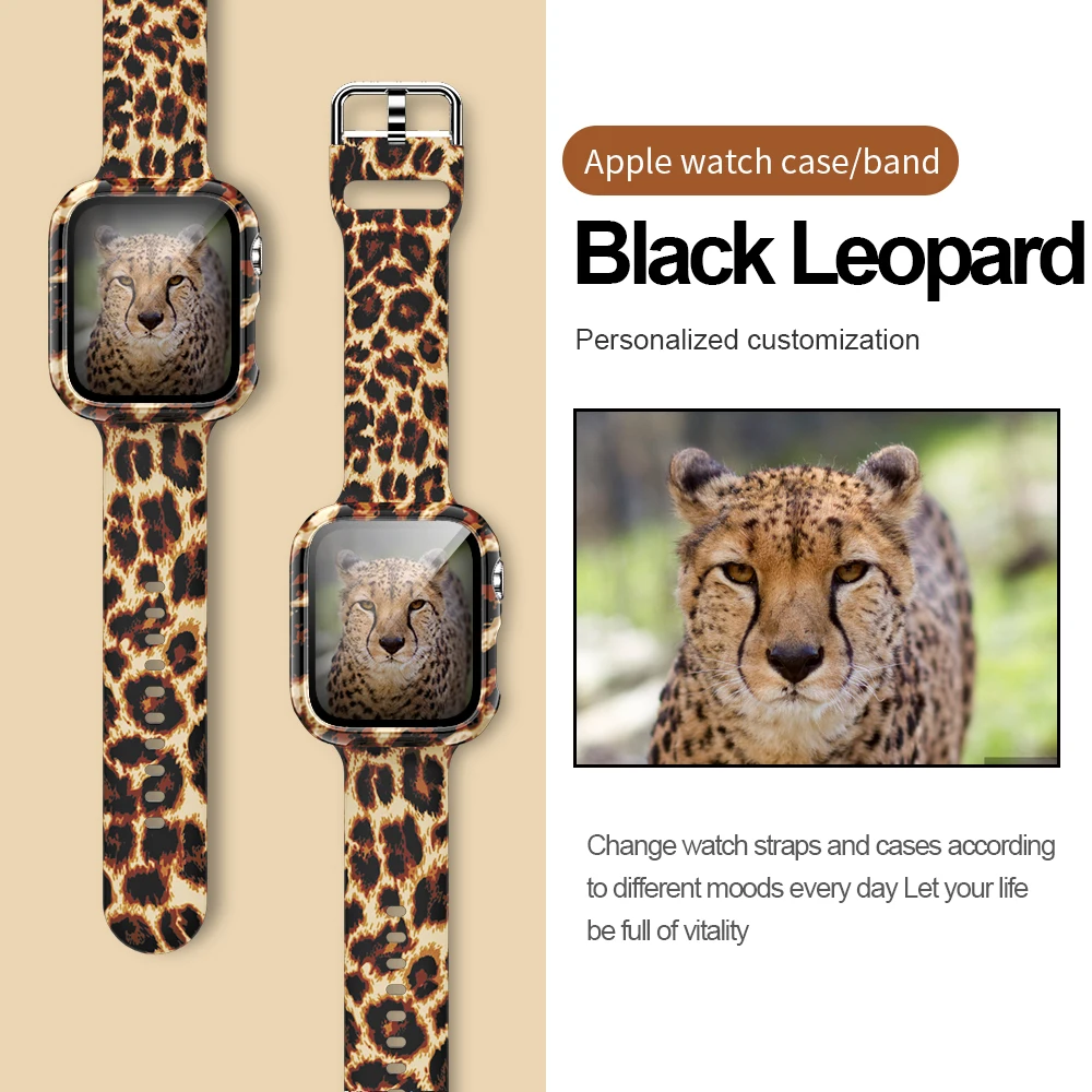 Silicone Strap+Cover for Apple Watch Bands 44mm 40mm 42mm 38mm Screen Protector, Glass+Silicone Wristband Strap for iwatch 2 in1 Silicone Strap+Cover for Apple Watch Bands 44mm 40mm 42mm 38mm Screen Protector, Glass+Silicone Wristband Strap for iwatch 2 in1
