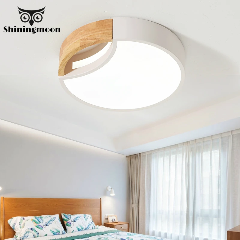 Nordic Led Wooden Ceiling Lamp Japanese Creative Dining Room Restaurant Ceiling Light Lustre Kitchen Bedroom Lighting Ceiling
