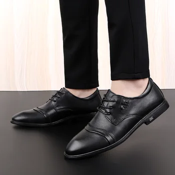 

Popular Casual Shoes Mens Good Quality Leather Shoes Men Comfortable Luxury Brand Men Shoes Hard-Wearing Men Lace Up Sneakers