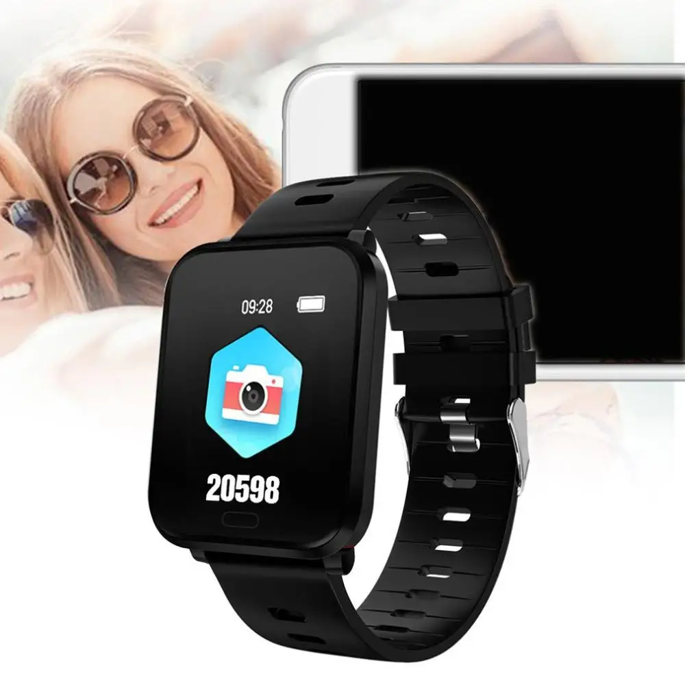 Square Screen Smart Bracelet Wristband 1.3 Full Touch Color Screen Heart Rate Sleep Monitoring Waterproof Sports Smart Band