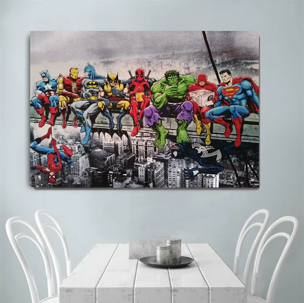 Супергерой Мститель флэш живопись на холсте, мультфильмы художественный Принт плакат картина рисунок на стену домашний декор - Цвет: Like the picture