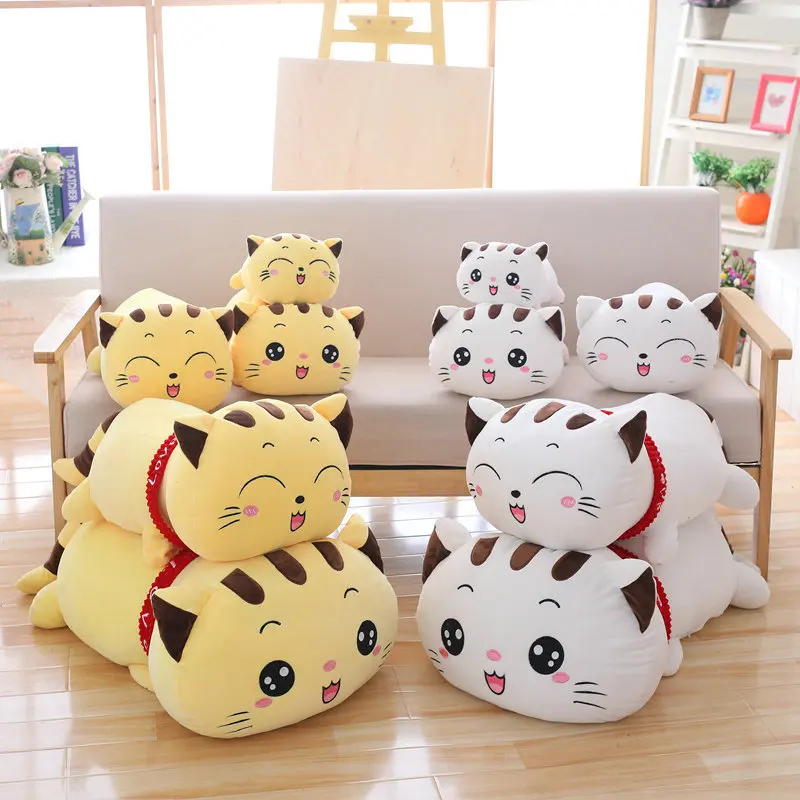 

Down Cotton Party-Big Cat Face Doll Scarf Smiley Cat Plush Toys CHILDREN'S Pillow Birthday Gift Men And Women
