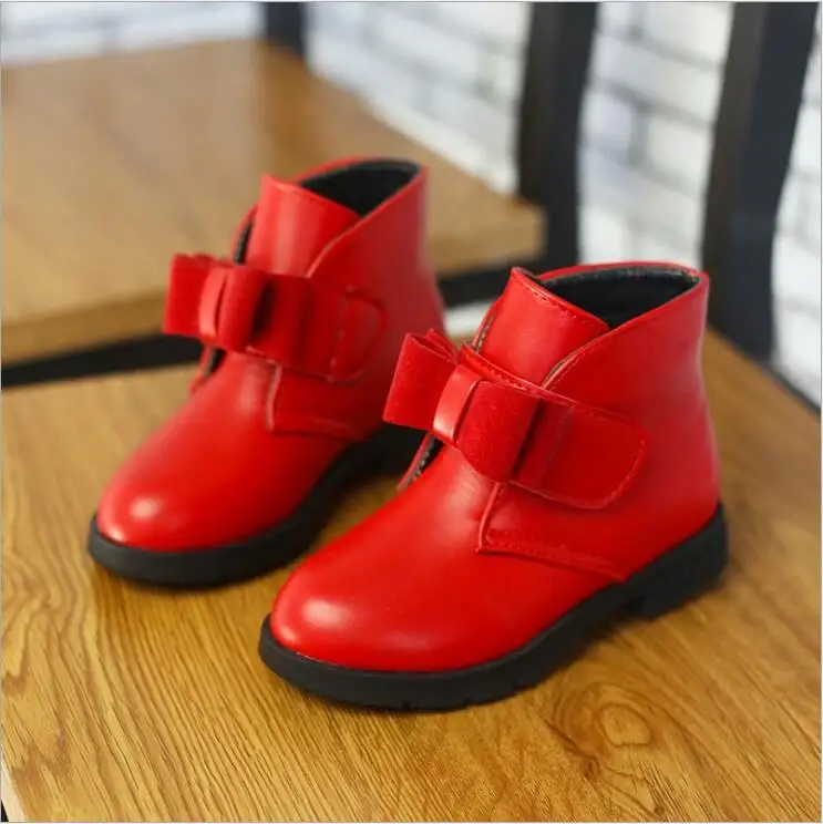 

Children's Riding Boots 2019 Spring Autumn Ankle Boots Fashion bowknot Kids Girls Casual Shoes Top Quality Baby Leather Boots