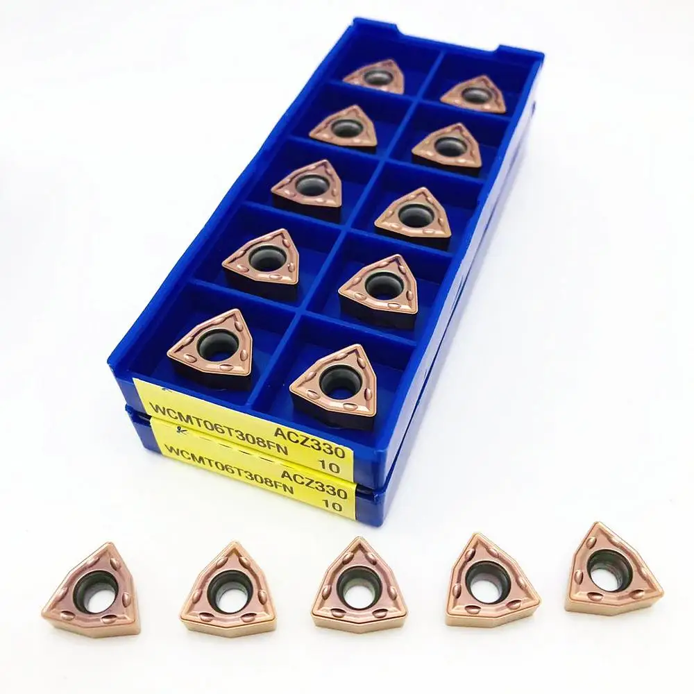 

50PCS Lathe Tool WCMT06T308 FN ACZ330 Turning CNC Lathe Parts Tool WCMT 06T308 Blade for U Drilling Machine Blade WCMT