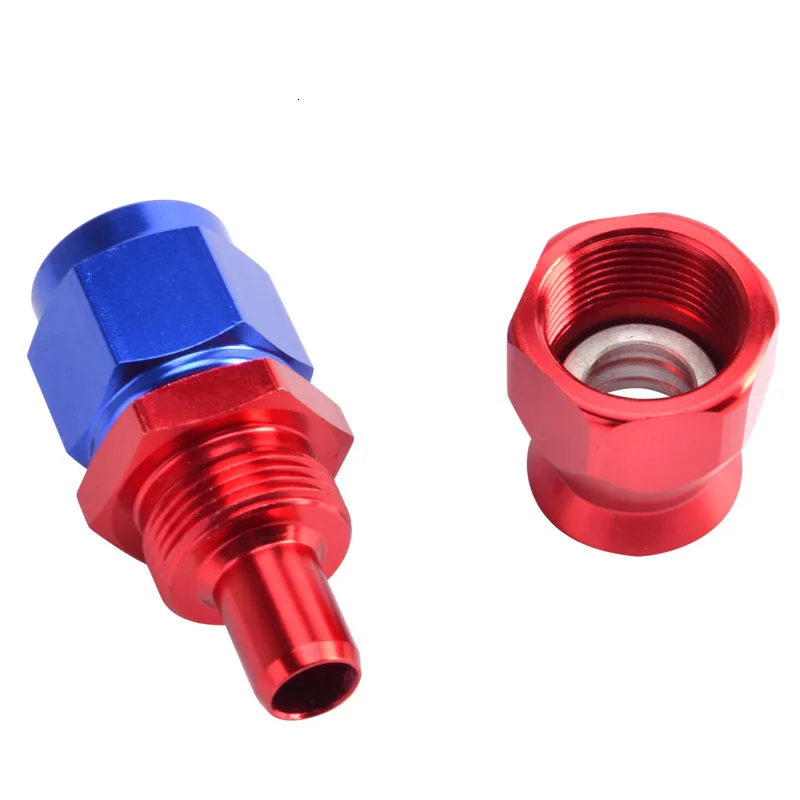 straight SPEEDWOW AN8 Универсальный PTFE шланг Конец 8 AN 0/45/90/180 градусов адаптер алюминиевый фитинг для PTFE масло топливная линия красный+ синий - Цвет: straight