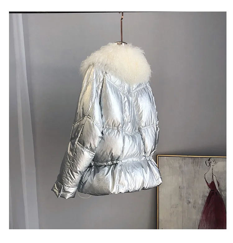 Корейские женские меховые пальто зимние короткие модные парки Женская одежда шерсть меховой воротник теплое тонкое женское пальто пуховик