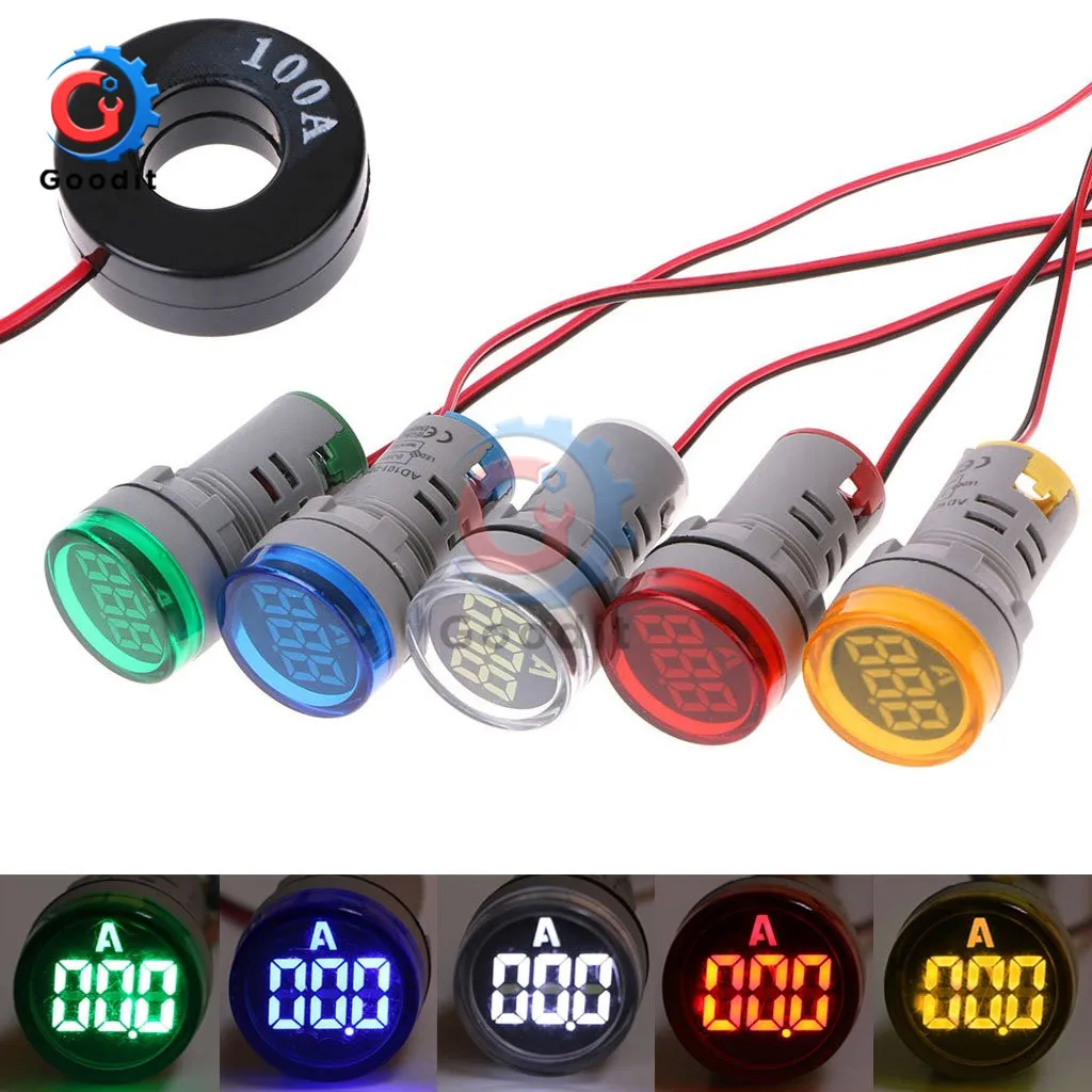 1pc 22MM RED AC 50-500V 3 digital LED Voltmeter Voltage meter Pilot Light type 608307765310 