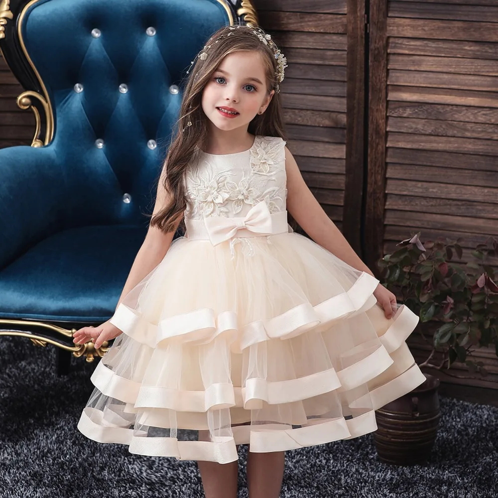 Платье с цветочным узором для девочек, платье-пачка для девочек, одежда для детей элегантные платья для девочек из органзы, вечерние платья принцессы для детей возрастом от 2 до 10 лет