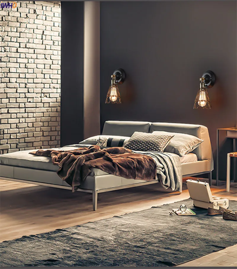 Vintage Loft Wall Lamps Iron Industrial Wall Lights Bedroom Bedside Light Wandlamp Fixtures For Home Decoration Restaurant Bar (4)