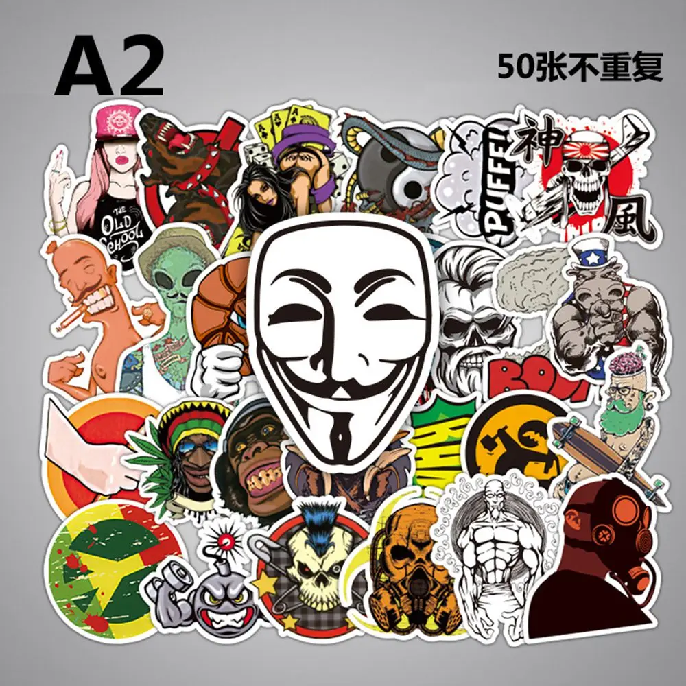 

50 pcs Mixed Cartoon Toy Stickers for Car Styling Bike Motorcycle Phone Laptop Travel Luggage Cool Funny Sticker Bomb JDM Decals
