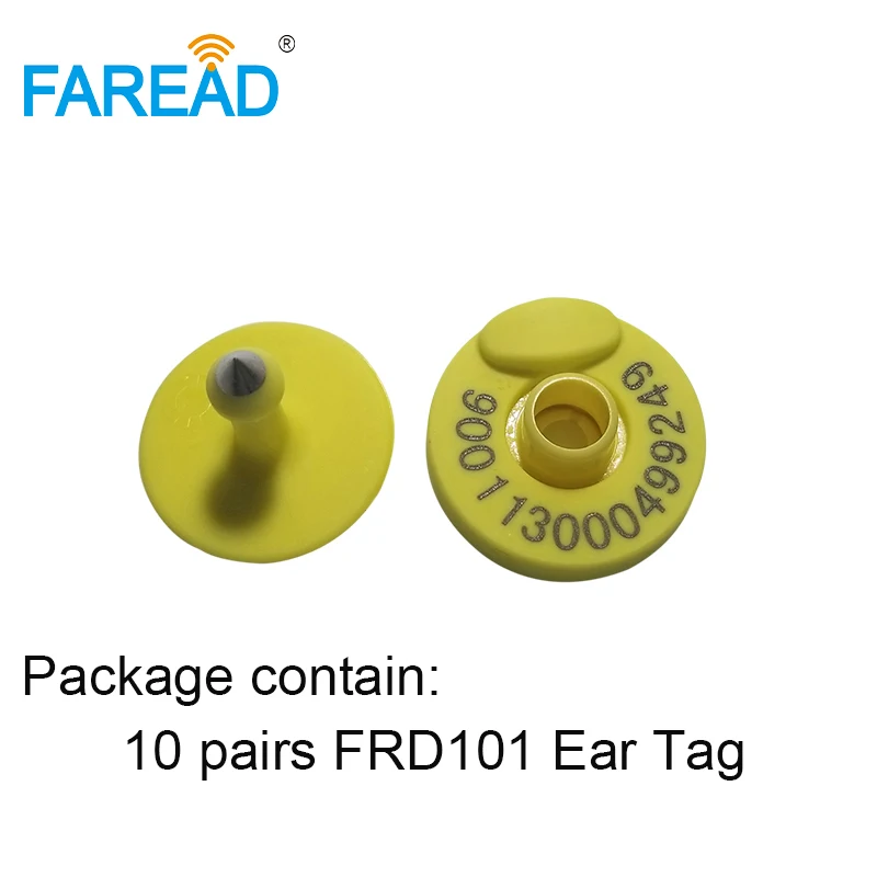 Прочный пассивный TPU 134,2 кГц FDX-B RFID EID Ушная бирка для свиней, коз, овец, коз, корова, животные, серьги, идентификация скота - Цвет: FRD101 10 pairs