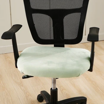 

New Real Silver Velvet Fabric Super Soft Chair Cover Luxurious Office Seat Thick Chair Covers Stretch Dining Room Hotel Banquet