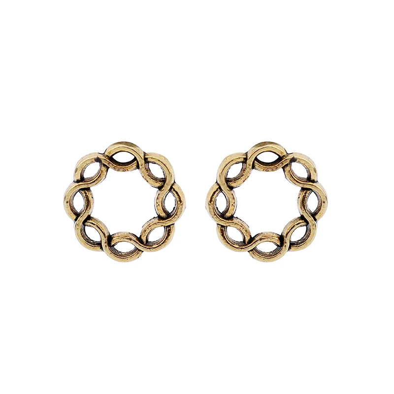 ZXZ 20pcs Античное золото Тон Открытое кольцо круг Подвески двухсторонние подвески