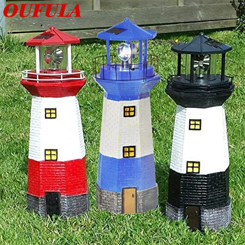 

DLMH Solar Landscape Light Rotary Lighthouse Resin Windmill Garden Decoration Creative Home Decoration