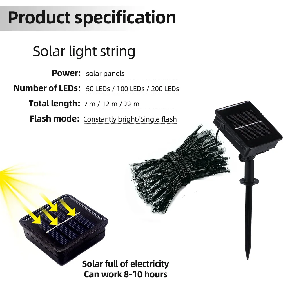 Günstige 50 100 200 Led Solar Lichter Im Freien Wasserdichte Fee Urlaub Lichter Girlanden Weihnachten Baum Solar Kette String Garten Dekoration