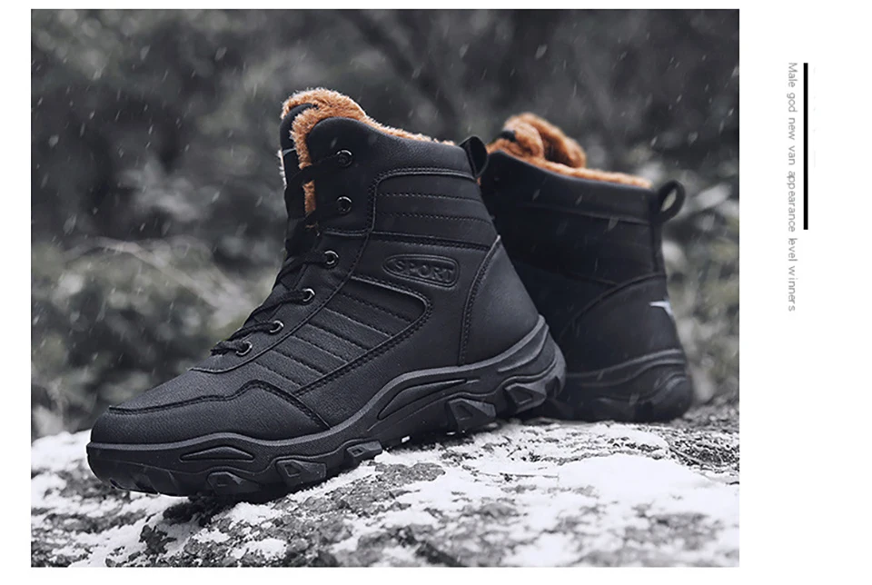 39-46 Ботинки зима Нескользящая теплая удобная зимняя мужская обувь# NXSC-1810