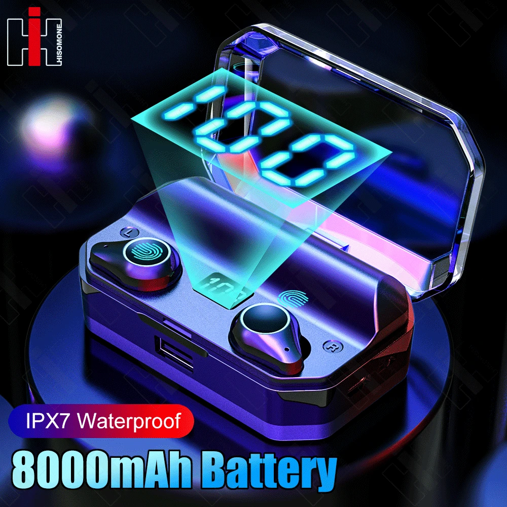 Resultado de imagem para tws bluetooth 5.0 fones de ouvido 2200mah gif