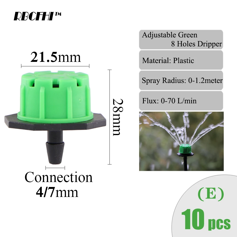 Garden Drip Irrigation Hose Connector Spray Sprinkler Emitters Stake Dripper Rotating Nozzle Watering Arrow RBCFHI Variety Style hose connector drip irrigation spike drip irrigation garden dripper drip irrigation stakes irrigation fittings