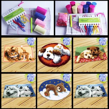 

Knooppakket Tapijt Dieren Latch Hook Rug Kits Crochet Foamiran For Needlework Carpet Embroidery Cross Stitch Latch Hook Kit DIY