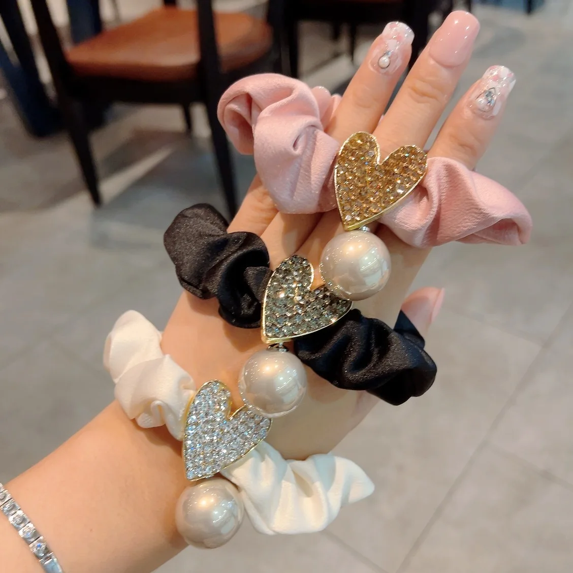 New Full Diamond Love Large Intestine Hair Tie Hair Tie Balls Hair Tie