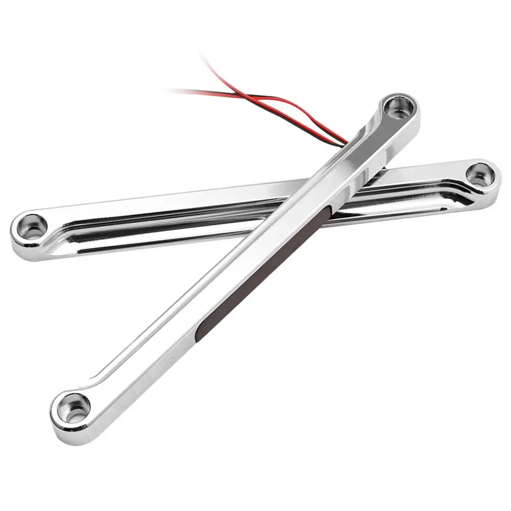  Motorcycle Chrome Alloy Art Front LED Flush Fork Turn Signals Light Smoke Lens Brackets For Harley  - 4000362009625