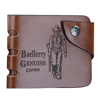 

FGGS-baellerry Leather Vintage Men Wallets Male Money Bag Hasp Hollow Out Small Wallet Men Clutch Purse Card Holder Coin Pocket