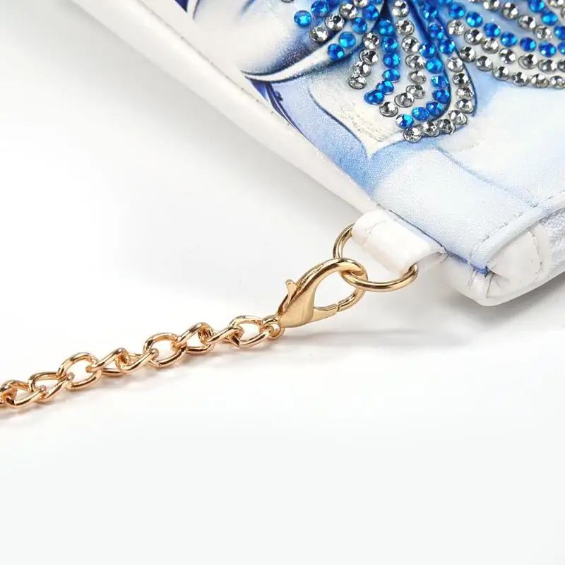 DIY Chain Money Pouch Shaped Diamond Paint Leather Special Peafowl Rose Flower Butterfly Crossbody Bag Novelty Handicraft Handba