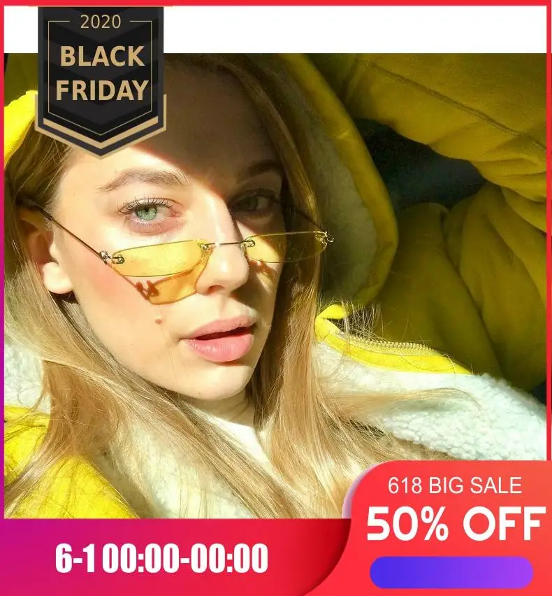 

Mini Personality Women's Sunglasses 2020 Elegant Fashion Metal Frameless Color Trend Women's Sunglasses Summer Outdoor Glasses