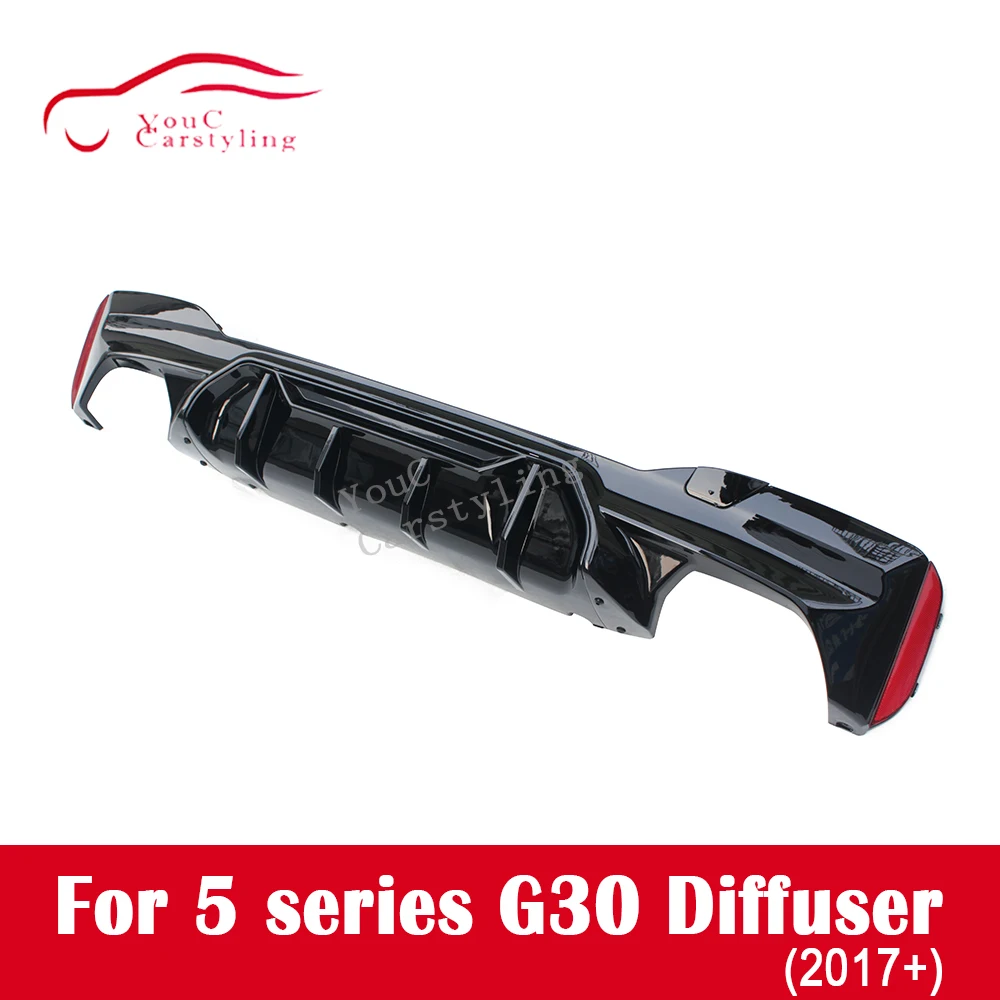 

G30 ABS Plastic Black Color Rear Bumper Diffuser Lip Spoiler for BMW 5 Series G30 4-door Sedan 2017 +
