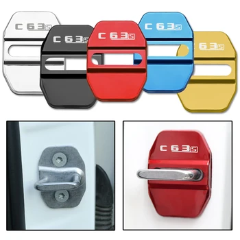 

4PCS Car Door Lock cover Protect Buckle Cover Latch Stop Anti Rust Car accessories For Mercedes Benz C63S S400 E200 Car Styling