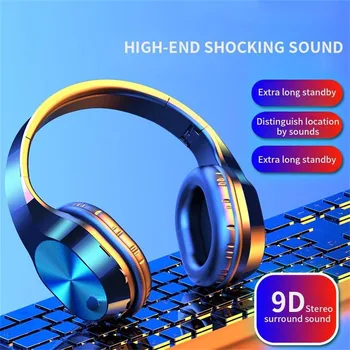 

Foldable Wireless Bluetooth Mic Headphones Stereo Earphones Super Bass Headsets Adjustable Gaming Earphones gift drop ship