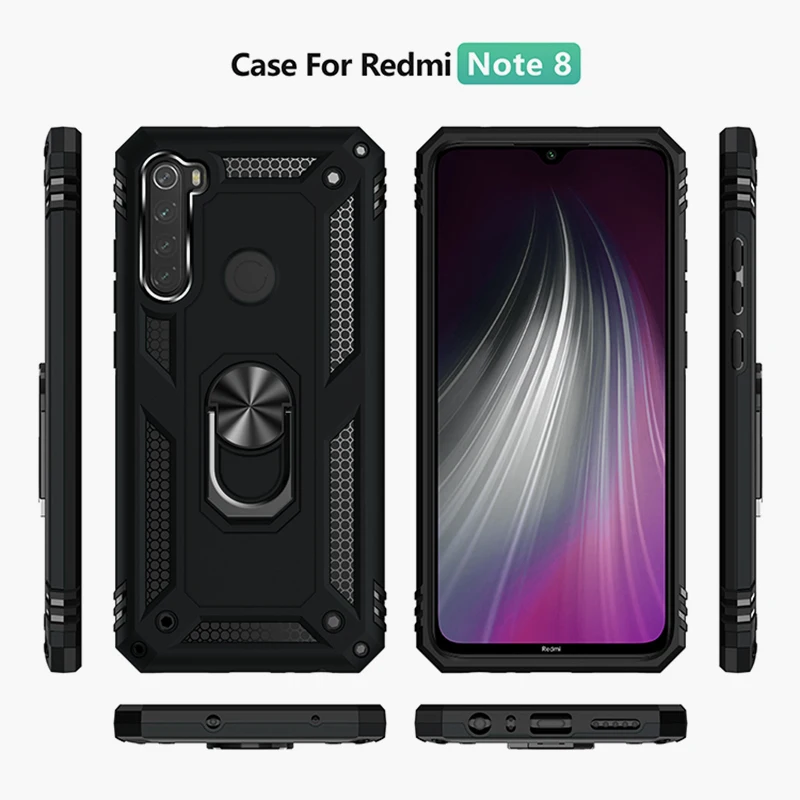 Роскошный Анти осенний чехол для телефона s Xiaomi Redmi Note 8 кольцо держатель